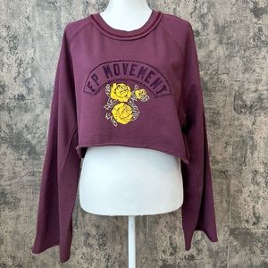 FP Movement distressed cropped logo sweatshirt